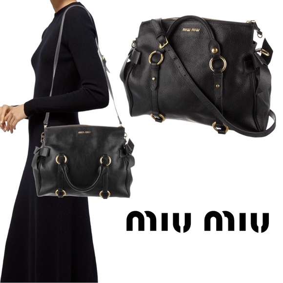 Authentic Miu Miu Black Large Top Handle Bag With Shoulder Strap - Picture 4 of 7